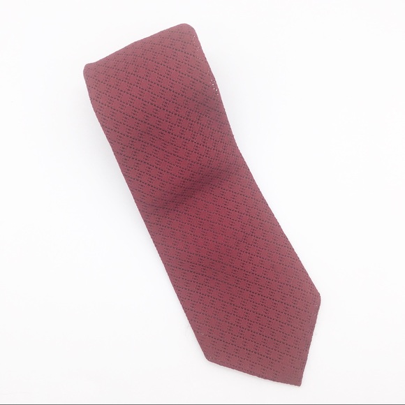 Don Soper vintage red wine crochet textured tie - Picture 6 of 6